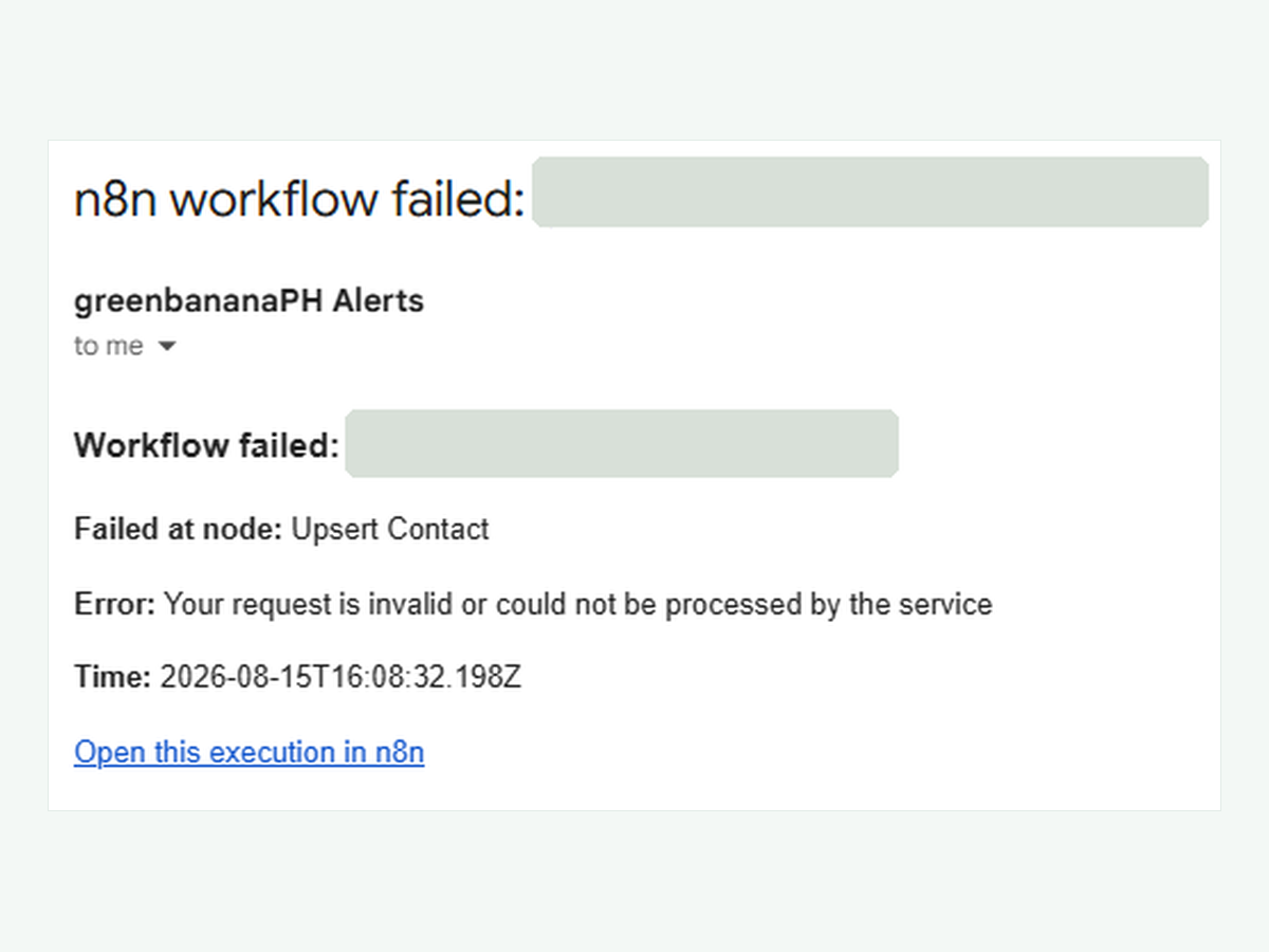 Automated failure alert